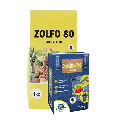 Zolfo fungicida 80% in polvere solubile Zolfo 80 Agribios - Busta da 1 kg